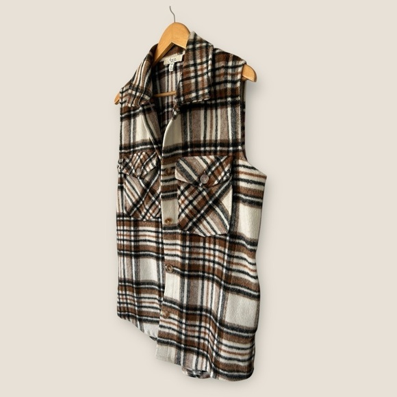 C By One Plaid Buttoned Vest - Picture 8 of 10